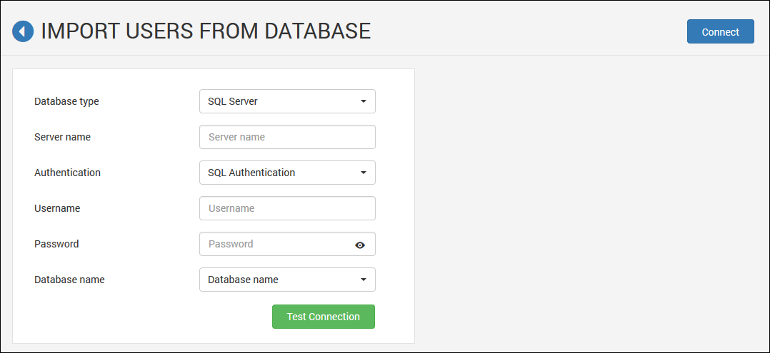 Import Users from Database - Home