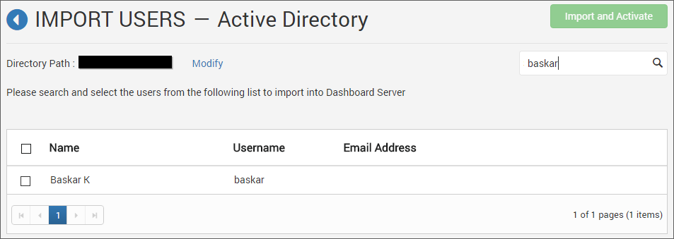 Import Users from Active Directory Server