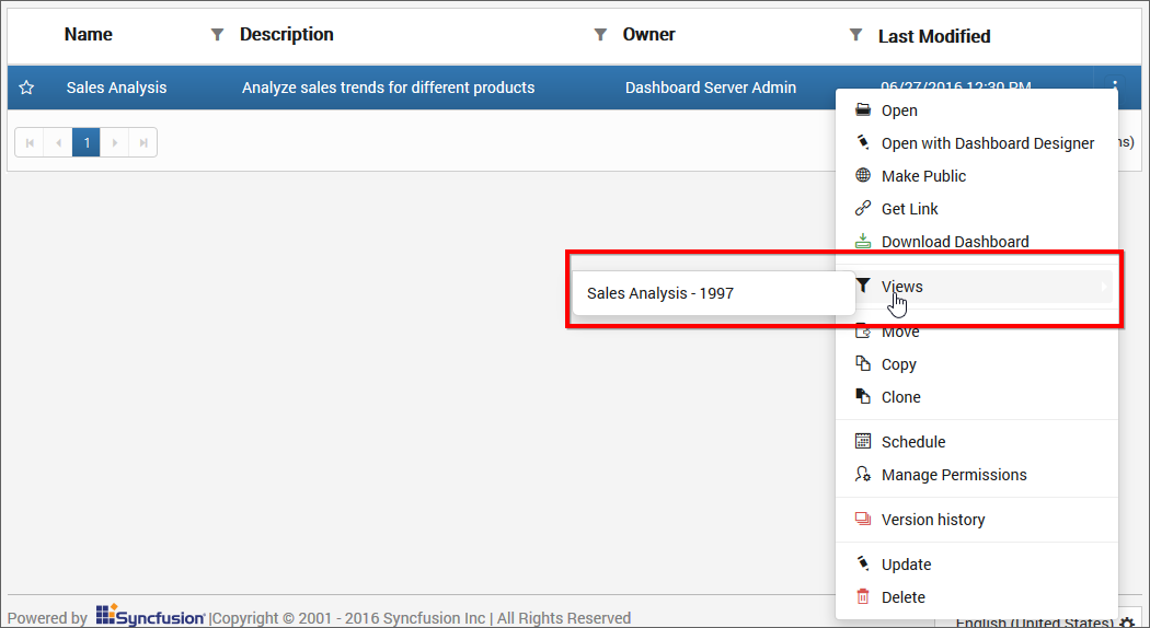 Manage Dashboards