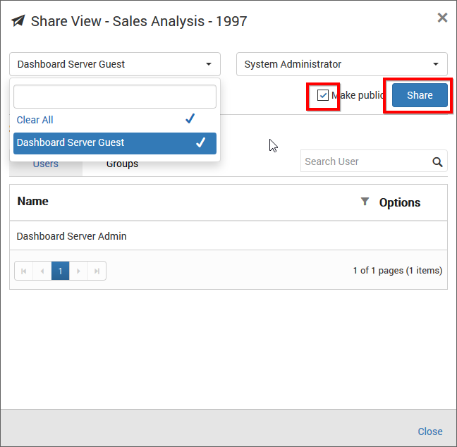 open with  Dashboard Designer