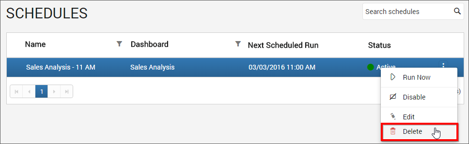 Delete Schedule