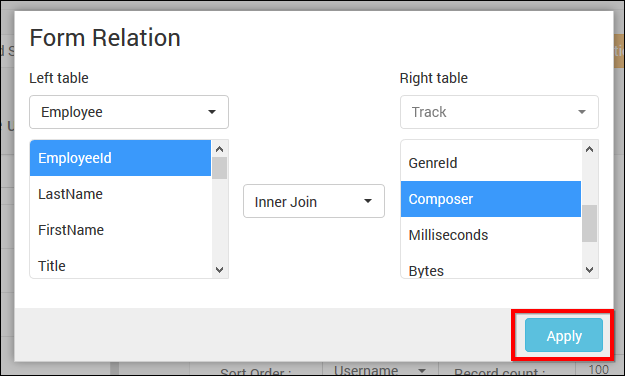 Form Table Relation