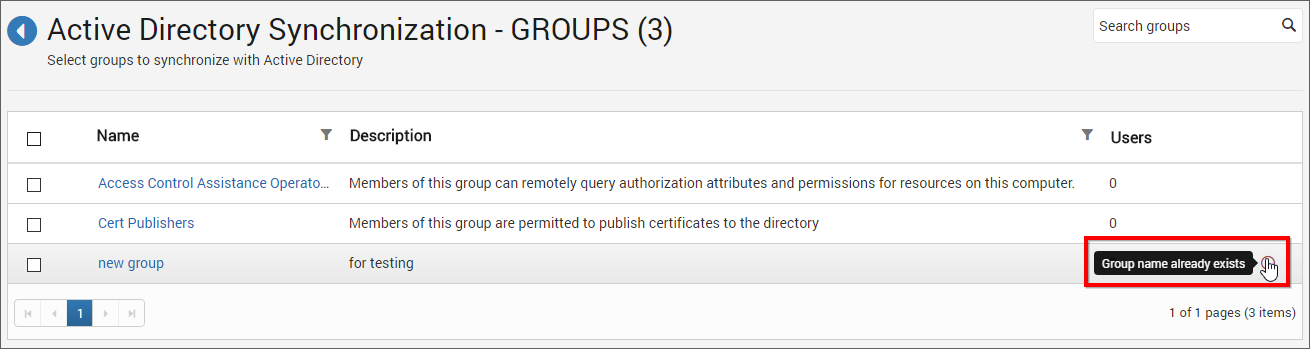 Display Duplicated groups