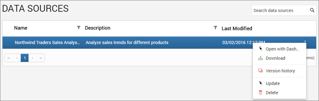 Manage Data Sources