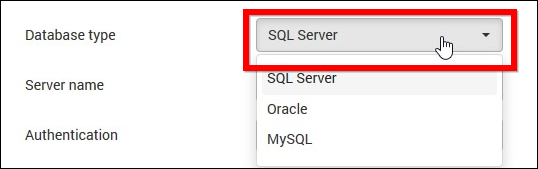 Select Database Type