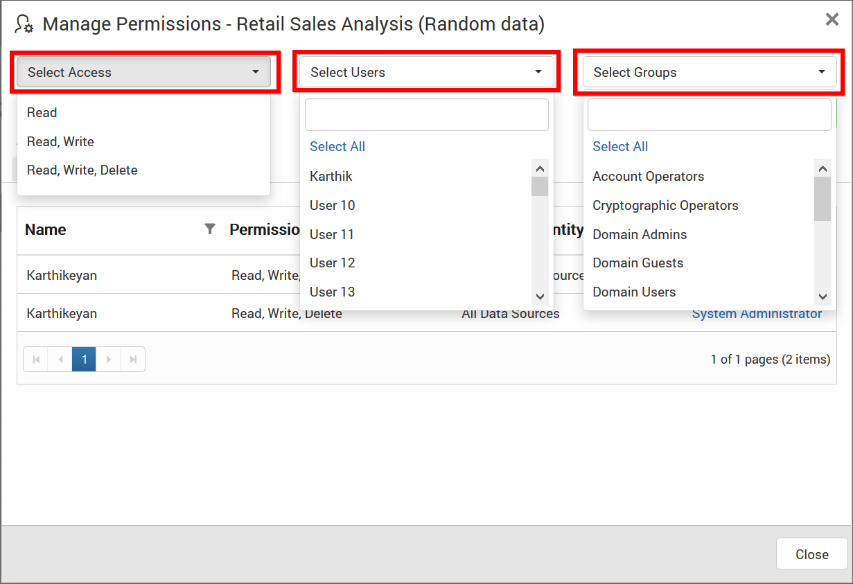 Share Data source