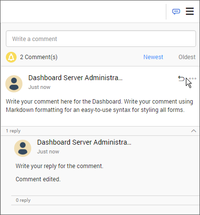 Click on comment icon