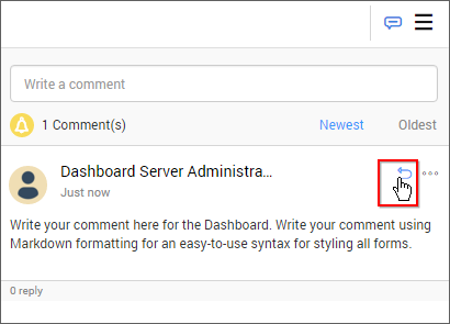 Click on comment icon