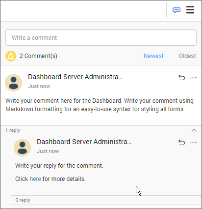 Click on comment icon