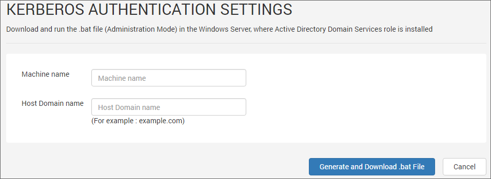 Kerberos Authentication Settings